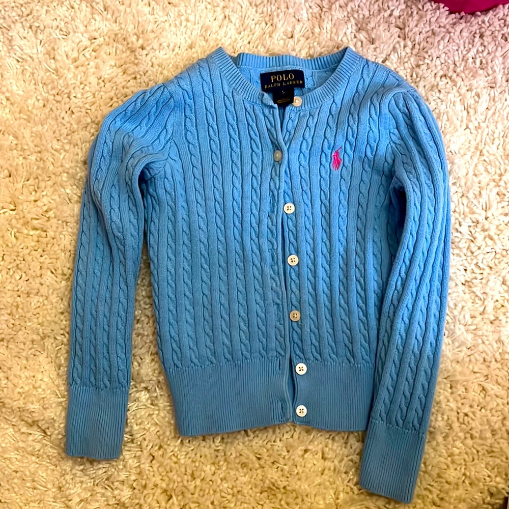 Polo Ralph Lauren size 5 blue sweater. Like New!